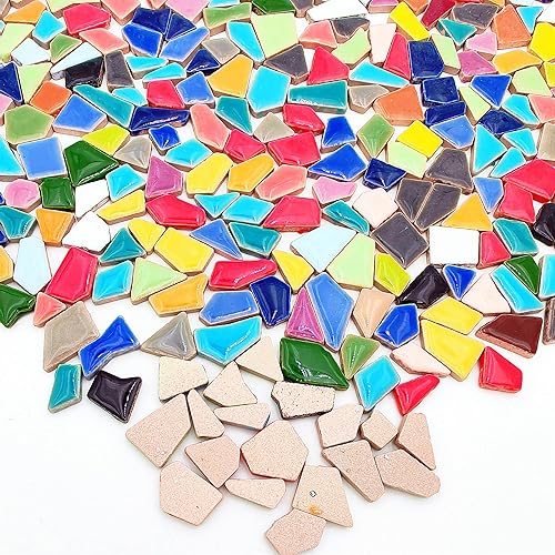 Vista 80 de Azulejos de mosaico de cerámica irregulares de 1.1 libras, piezas de mosaico, piedras para hacer mosaicos, manualidades, pasatiempos, artes