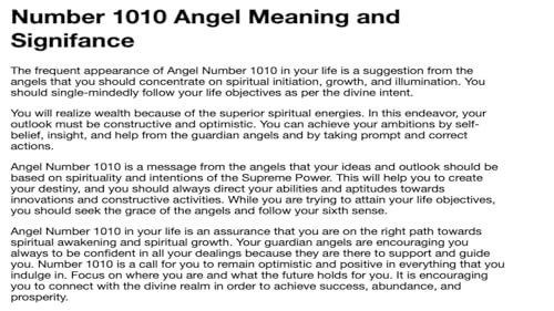 Number 1010 Angel Meaning and Significance
