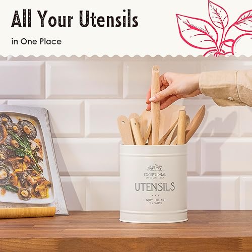 Miniatura 3 de Soporte para utensilios de cocina para encimera, soporte para utensilios de cocina extra grande de 7.1 pulgadas, organizador de utensilios y soporte