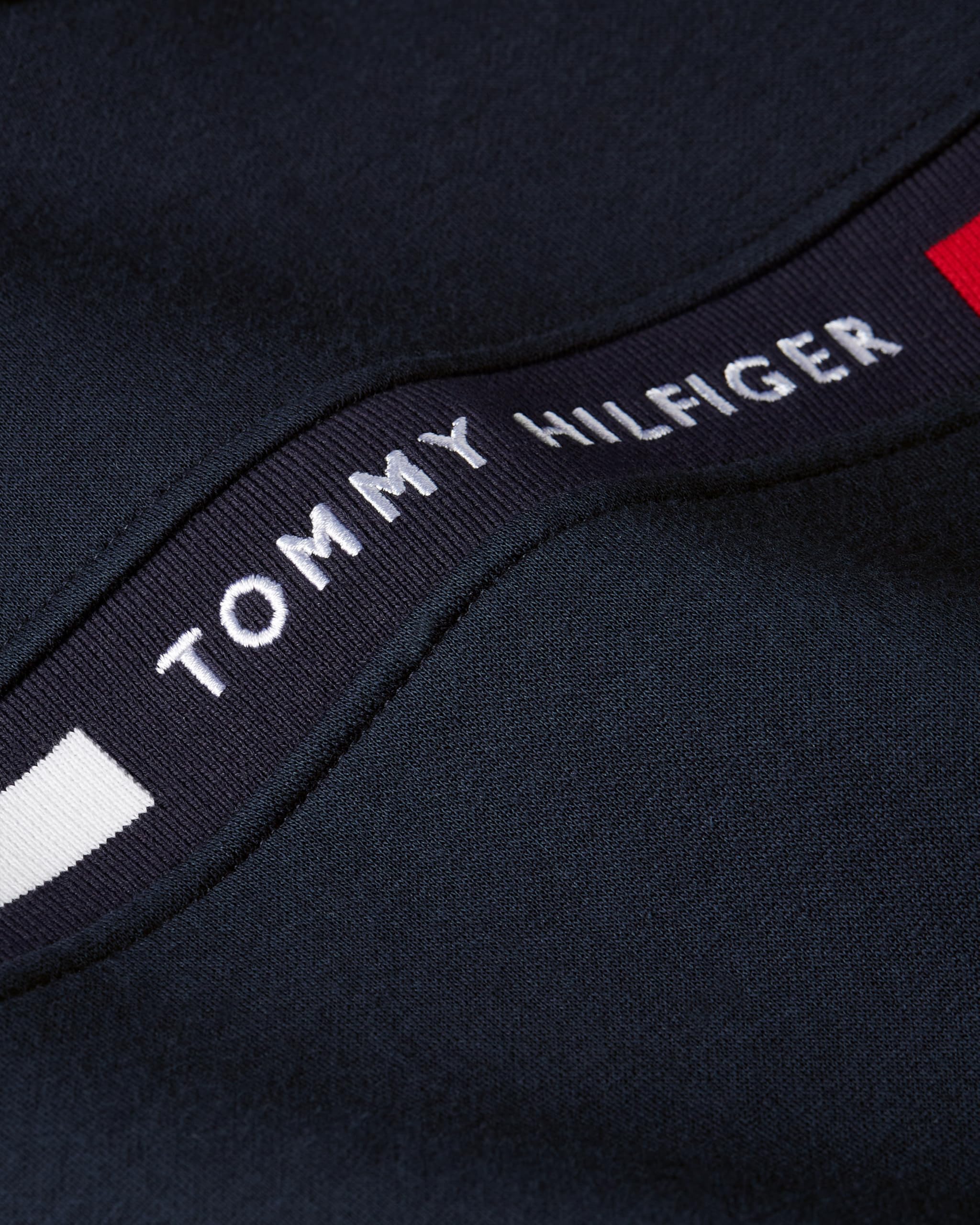Tommy Hilfiger Bluza z kapturem Mężczyźni Medium Weight Fleece Hoodie Sweatshirt With Signature Stripe Logo