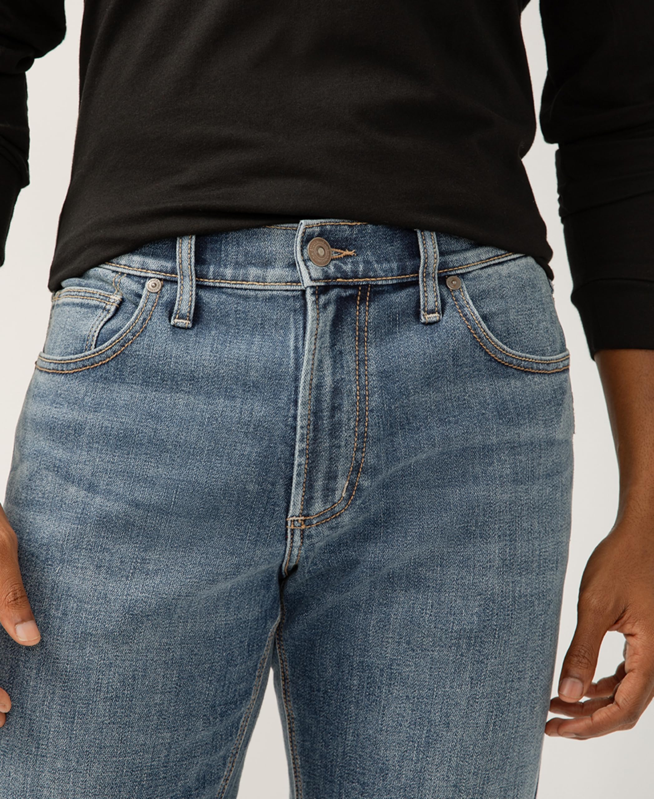 Silver Jeans Co. Men's Zac Relaxed Fit Straight Leg Jeans, Dark Wash
