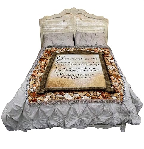 Miniatura 2 de Pure Country Weavers Manta de oración Serenity  Grant Me The Serenity  Tapiz de regalo religioso tejido de algodón  Fabricado en los Estados Unidos
