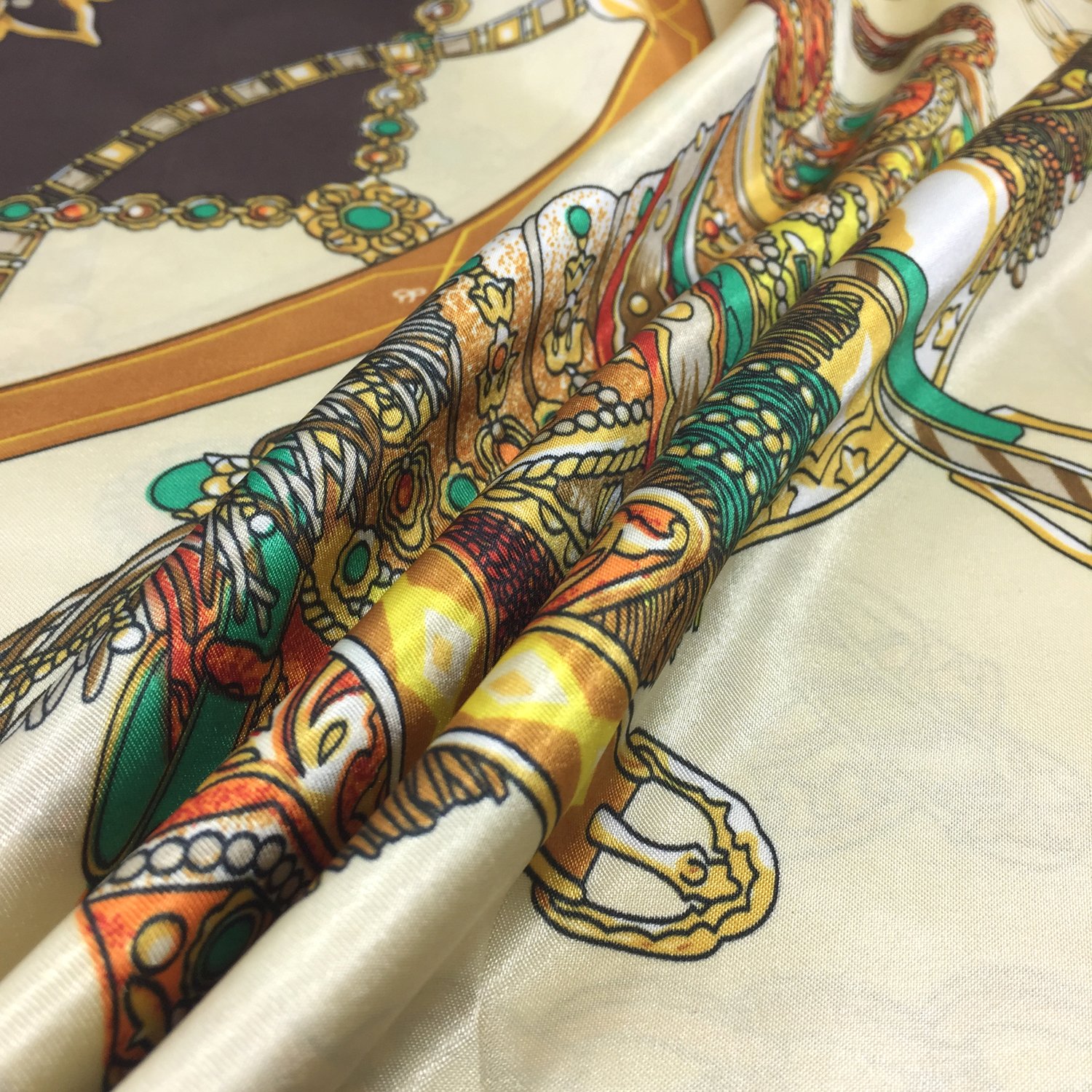 YOUR SMILE Silk Like Scarf Women's Fashion Pattern Large Square Satin Headscarf Headdress