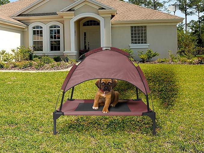 Catre Elevado para Perro Pequeño con Toldo Impermeable miniatura 8