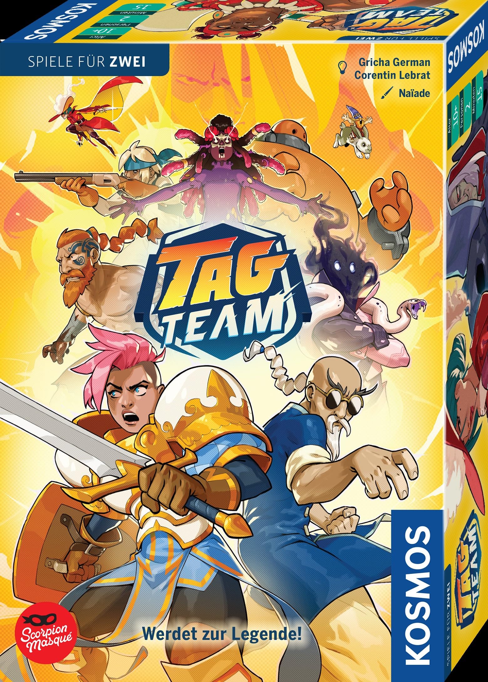 Kosmos 685454 Tag Team, Spiel für 2 Personen, Taktisches Deckbuilding Spiel, Brettspiel, Gesellschaftsspiel ab 10 Jahre