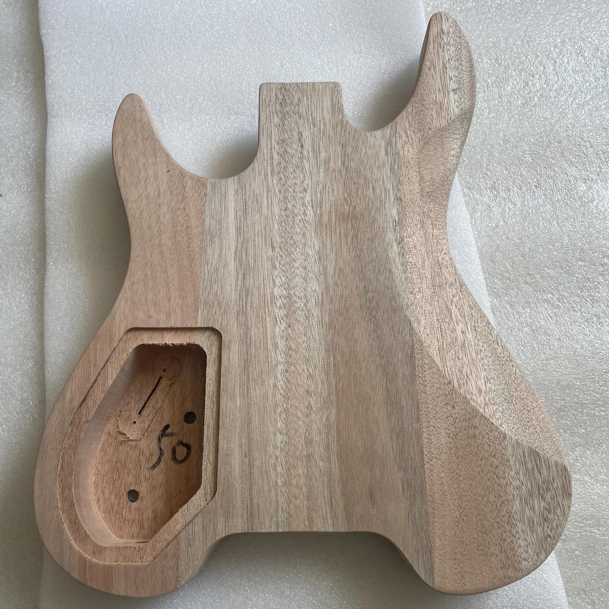 Unfinished Guitar Body Mahogany 6 String Headless Guitar Barrel DIY Accessories