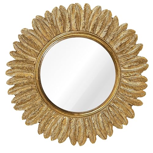 Pack of 1 Gold Round Wall Mirror 12 inch -