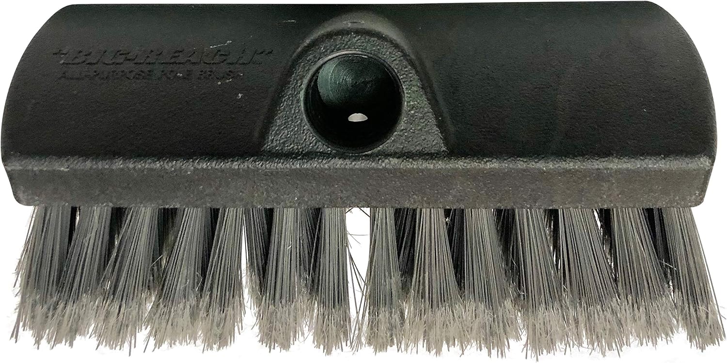 DocaPole Soft Bristle Scrub Brush and Deck Brush Extension Pole Attachment | Long Handle Scrub Brush and Car Wash Brush for House Siding, Deck, Car, Truck, RV and More (Telescopic Pole Not Included)