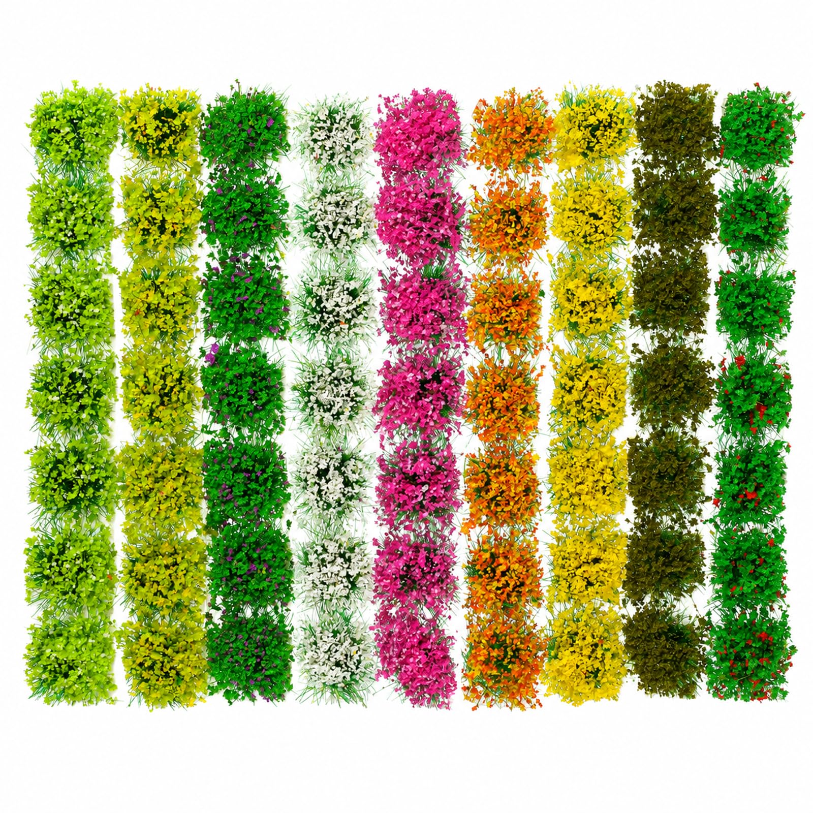Eldraqth 63 Pcs Miniature Flowers Cluster, Self Adhesive Miniature Plants
