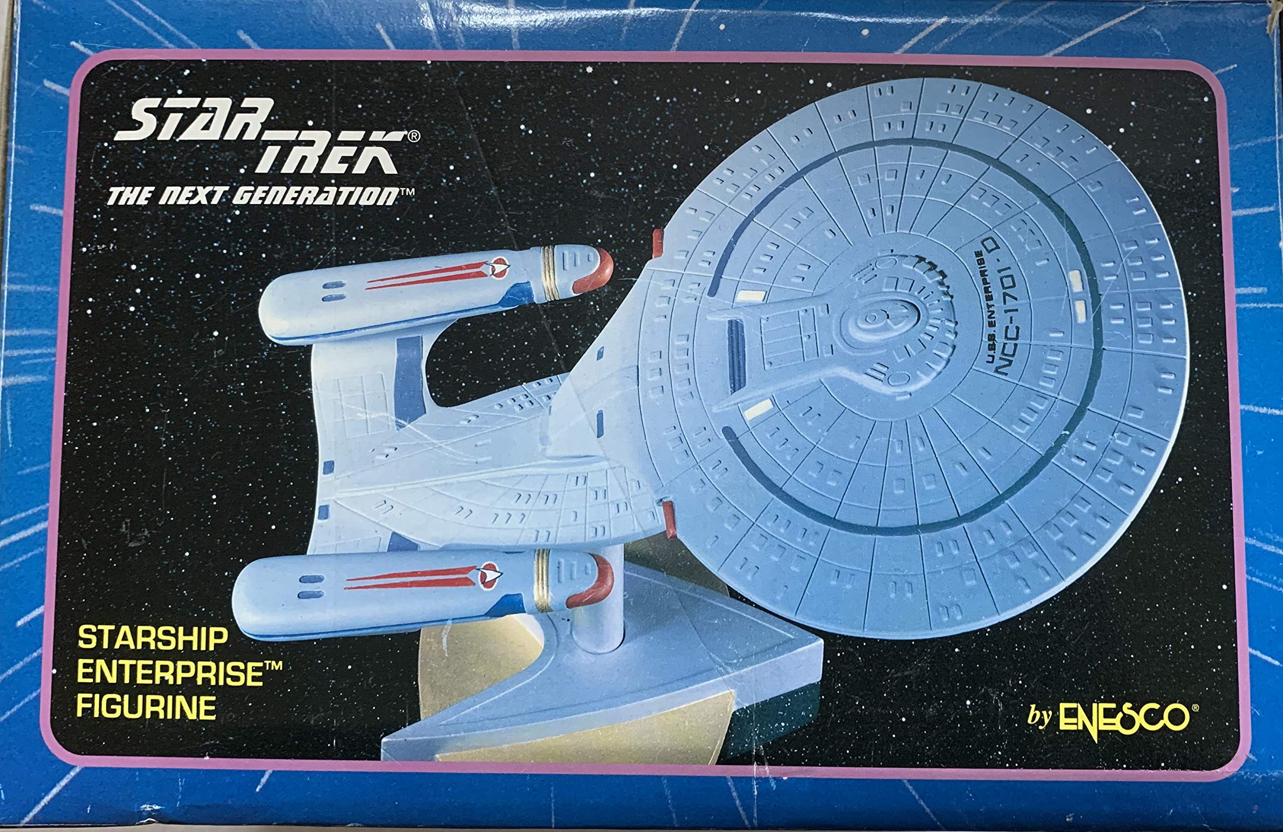FigurineVintage 1993 Star Trek The Next Generation USS Enterprise NCC-1701D On Stand - Shop Stock Room Find