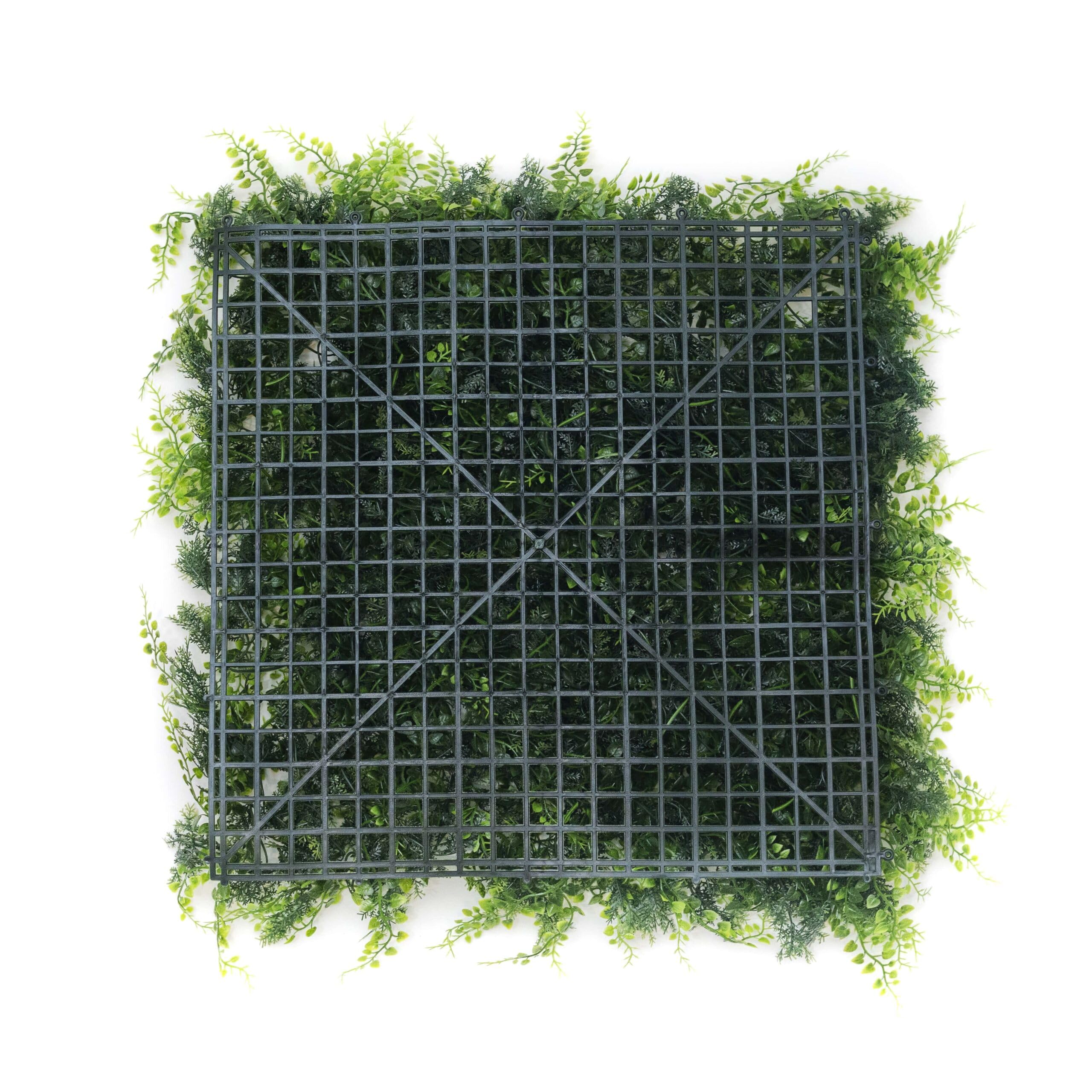 Jardín Vertical Artificial Exterior e Interior | Muro Vegetal Artificial Pack de 4 Paneles 50x50 cm (1m²) | Protección UV | Diseño Moderno | Hiedra Tropical | Planta Decorativa Pared