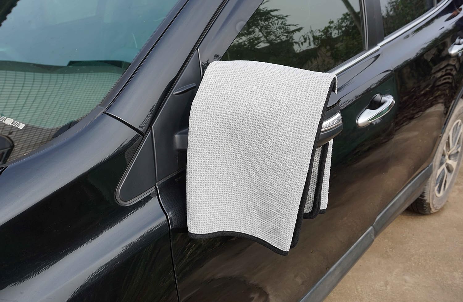Gryeer Extra Large Microfiber Waffle Weave Drying Towel, Professional Grade Car Cleaning Detailing Cloth, Bigger and Thicker Than Normal Waffle Drying Towels, 400gsm, 40x28 inch, Gray