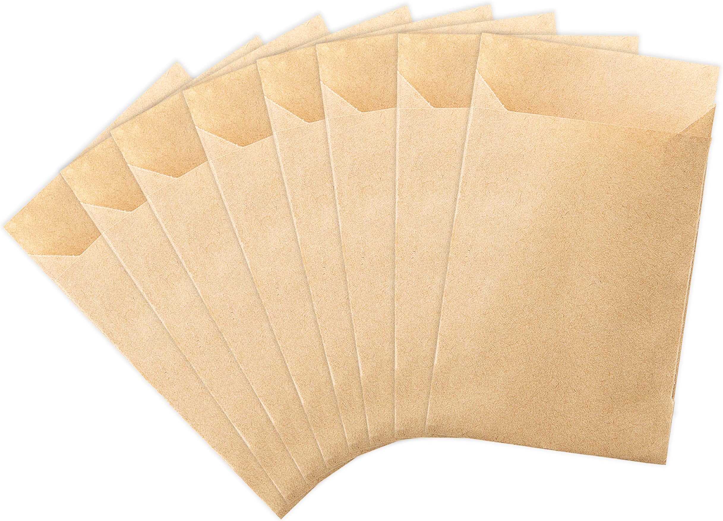 100 Small Mini Brown Paper Gift Bags – 6.5 x 9.0 cm + 1.4 cm Tab – Known for Small Mini Advent Calendar, Christmas, tears of joy jewellery bags – Wedding Favours, party etc.