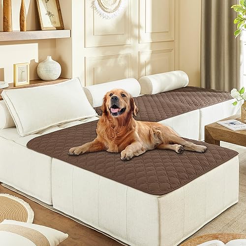 Miniatura 170 de gogobunny Manta impermeable 100 % de doble cara para perro, funda suave para cama de mascotas, reversible, protege muebles, sofá, auto para Beige