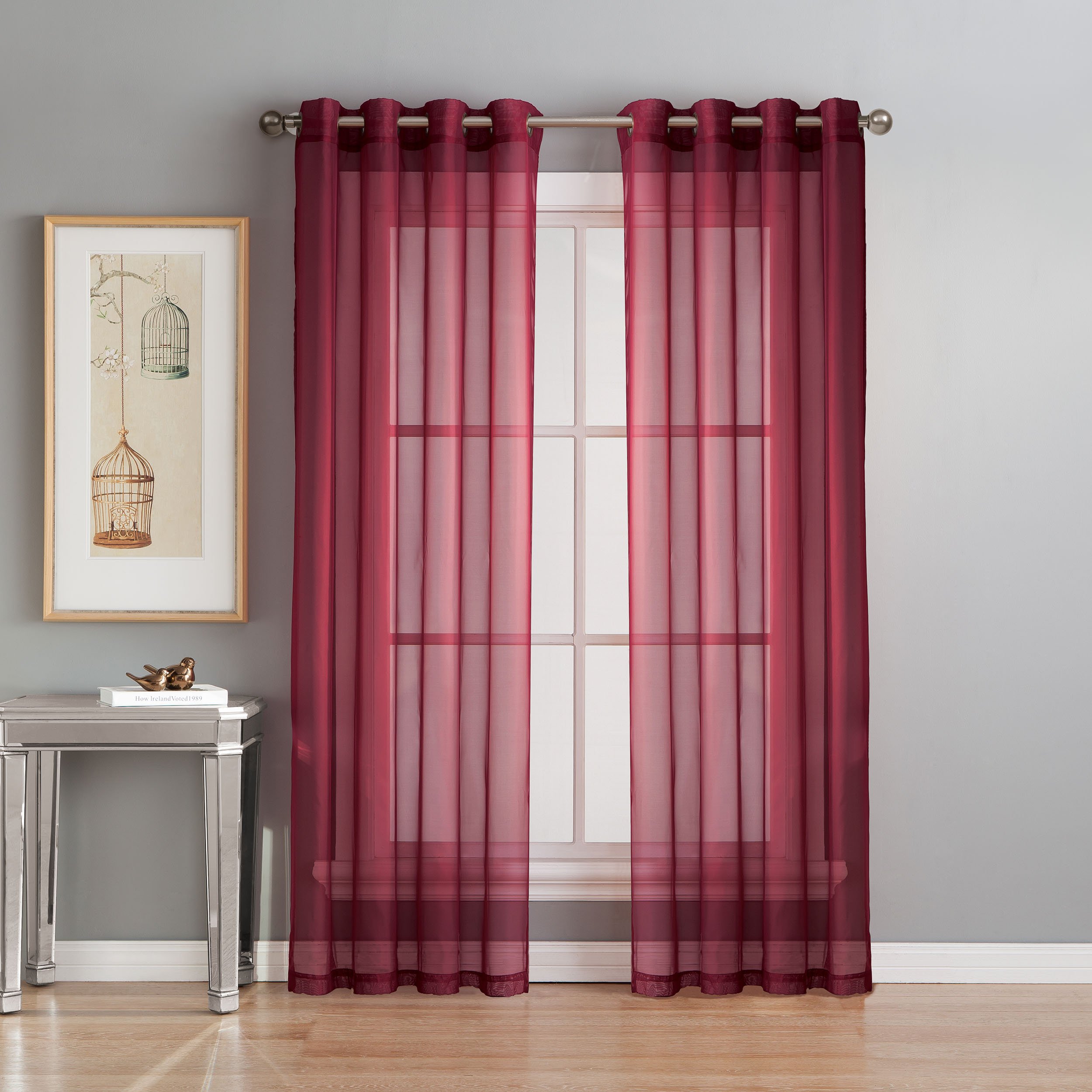 Maroon Sheer Curtains Curtains & Drapes