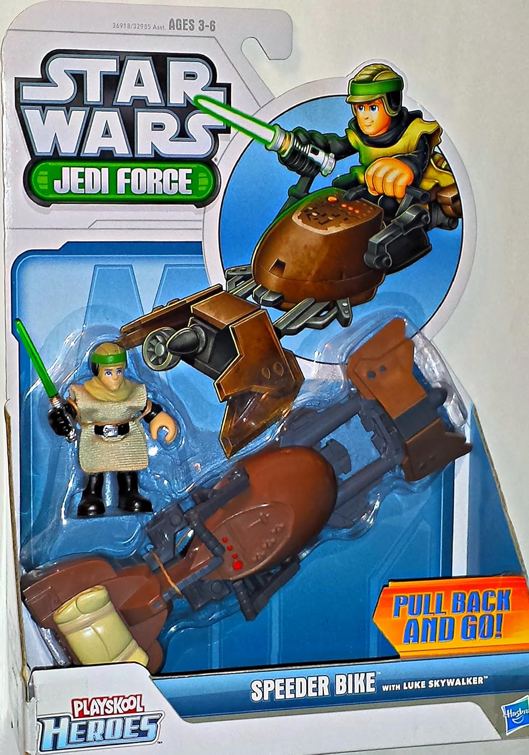 STAR WARS Jedi Force Playschool Heroes Speeder Bike with Luke Skywalker Figure