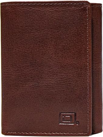 ID Stronghold Slim RFID Blocking Trifold Wallet - Genuine Buffalo Leather, Antiqued Brown (Men's) - View #3