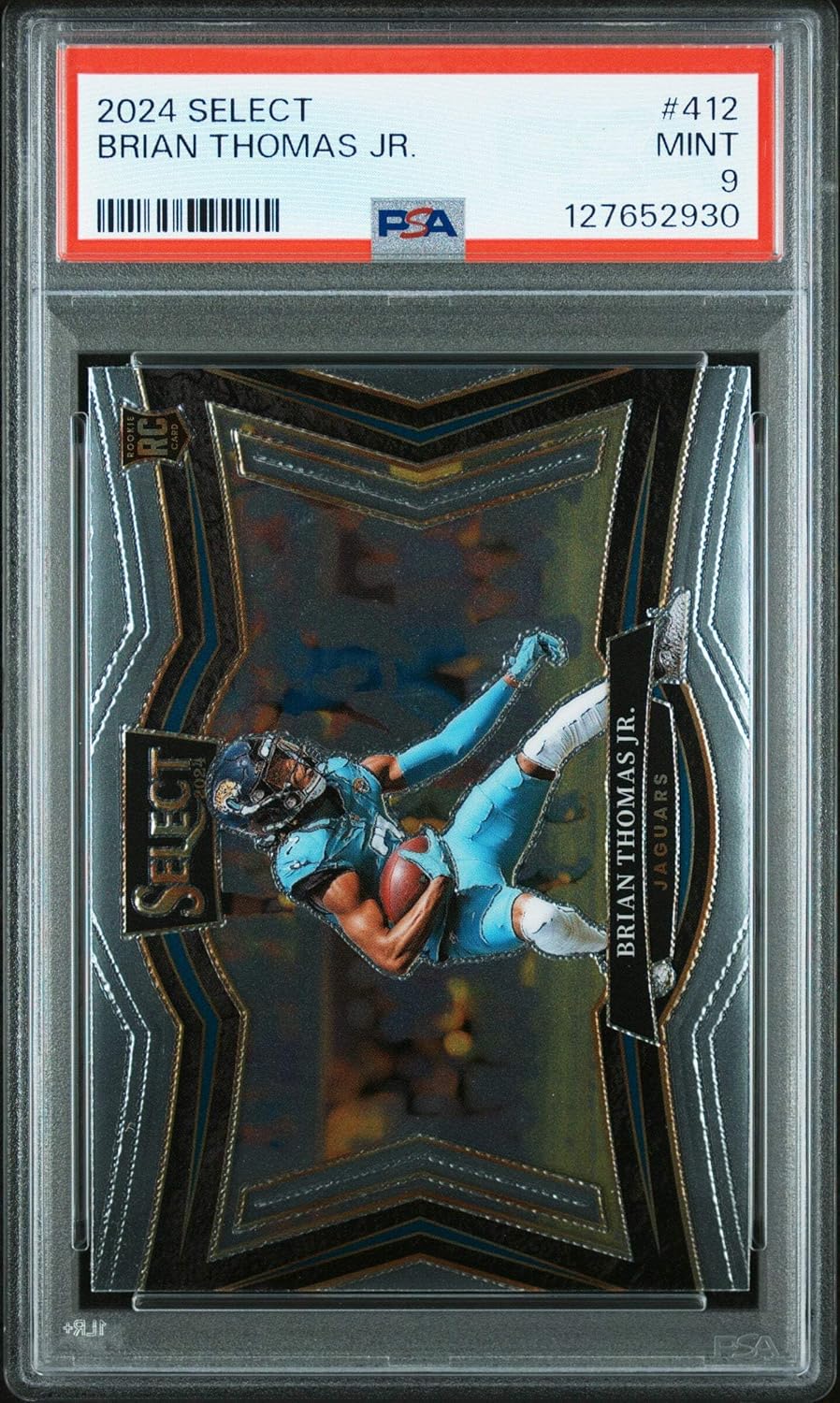 Graded 2024 Panini Select Brian Thomas Jr. #412 Rookie RC Football Card PSA 9 Mint