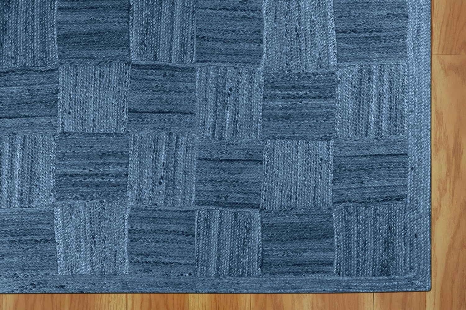 Kilim Runner Jute Runner Rug 2.6x20 Indoor Outdoor Orange Blue Design Sisal Jute Rug Thick 0.27" Geometric Pattern Carpet Flatweave Area Handmade Boho Rugs for Hallway, Staircases, Corridor