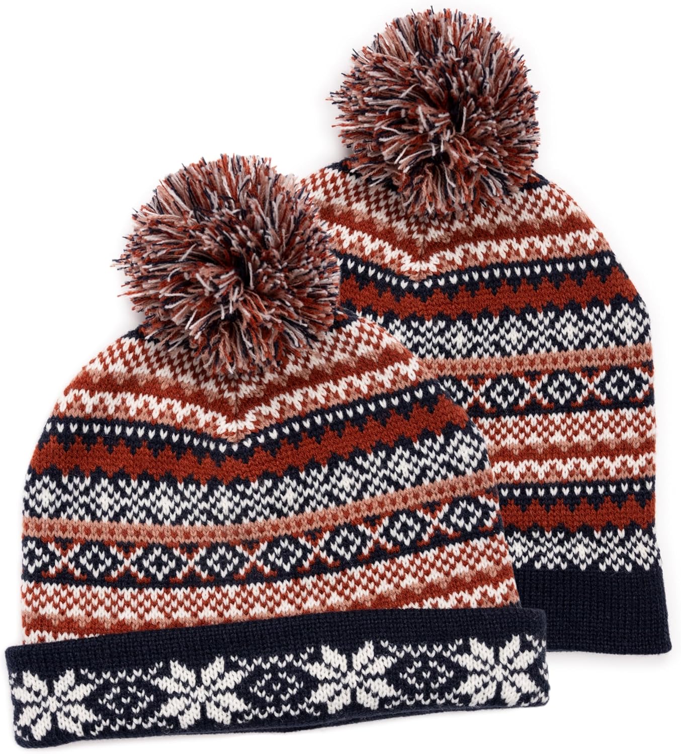 MUK LUKS Womens Slouchie Beanie with Patterned Turnback Cuff - Image 3