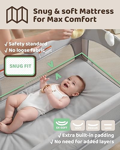 Miniatura 6 de Moisés 4 en 1 para bebé, cuna de noche para bebé, 5 funciones, cama de noche, cuna, cambiador para bebé recién nacido