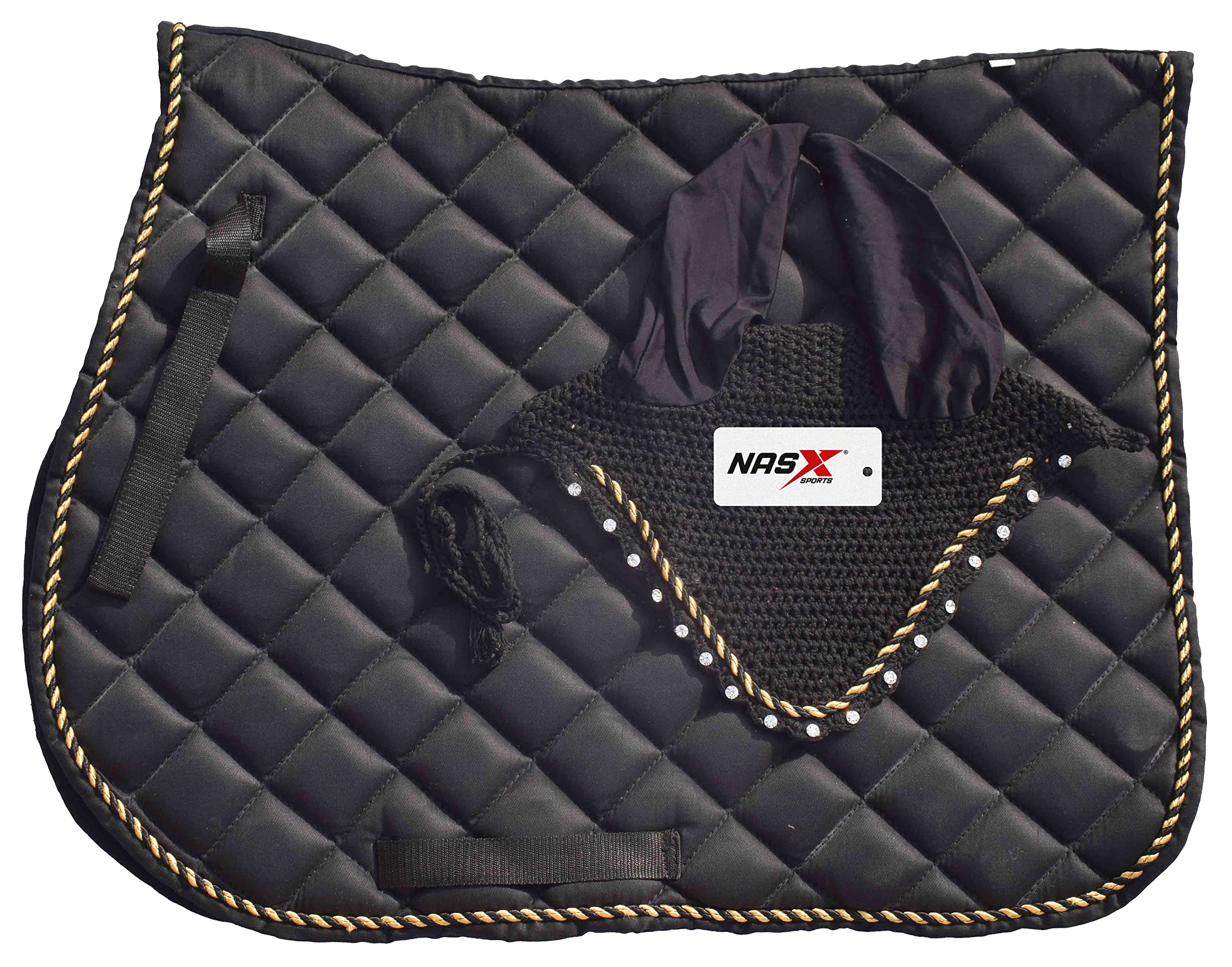 Set Sottosella Per Cavallo Matchy Fly Veil - Numnah Con Velo, Rosa Accesso, Interno Cotone - Foto 7