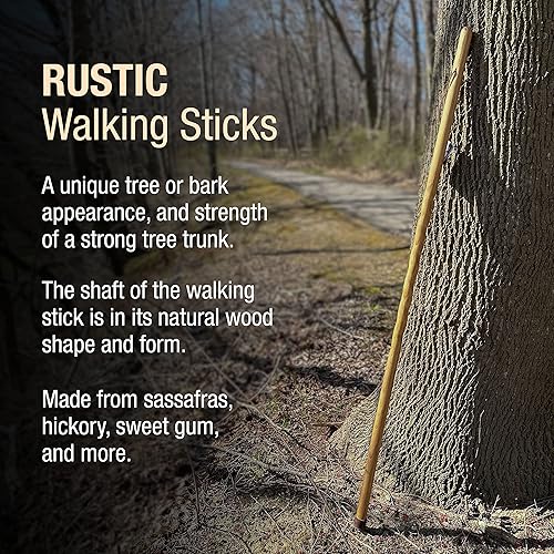 Miniatura 7 de Brazos Bastón de madera rústica, bambú, mango de estilo tradicional, para hombres y mujeres, fabricado en los Estados Unidos, rojo, 55 pulgadas