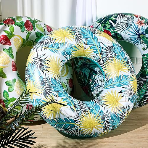 Miniatura 2 de Flotadores inflables de piscina de 47 pulgadas, tubos de piscina jumbo, anillos de piscina para adultos, verano, playa, despedida de soltera, boda,