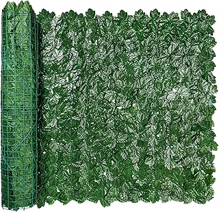 iCover Artificial Ivy Privacy Screen for Fence, 39x118in Strengthened Joint Prevent Leaves Falling Off, Faux Hedge Panels Greenery Vines, Decorative Fences for Outdoor Garden