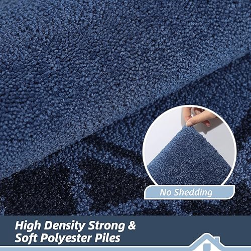 Miniatura 6 de BEQHAUSE Tapete para puerta atrapador de suciedad, antideslizante, absorbente, de bienvenida, de bajo perfil, lavable, para patas fangosas, entrada,