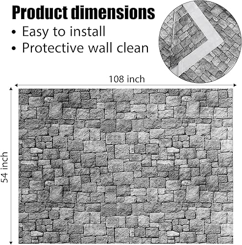 Miniatura 2 de Chuangdi Cortinas de pared de ladrillo para pared, diseño de escena, papel tapiz de ladrillo, para puerta, mantel de ladrillo extraíble, foto para