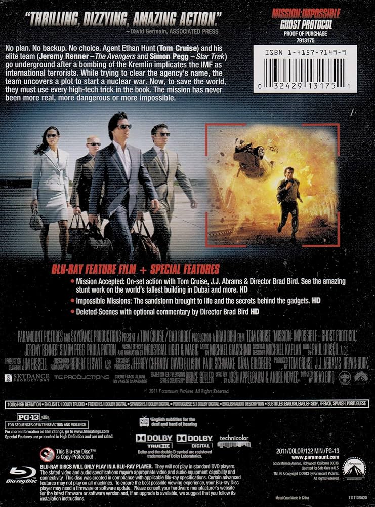 Amazon.com: Mission Impossible: Ghost Protocol : Cruise, Tom