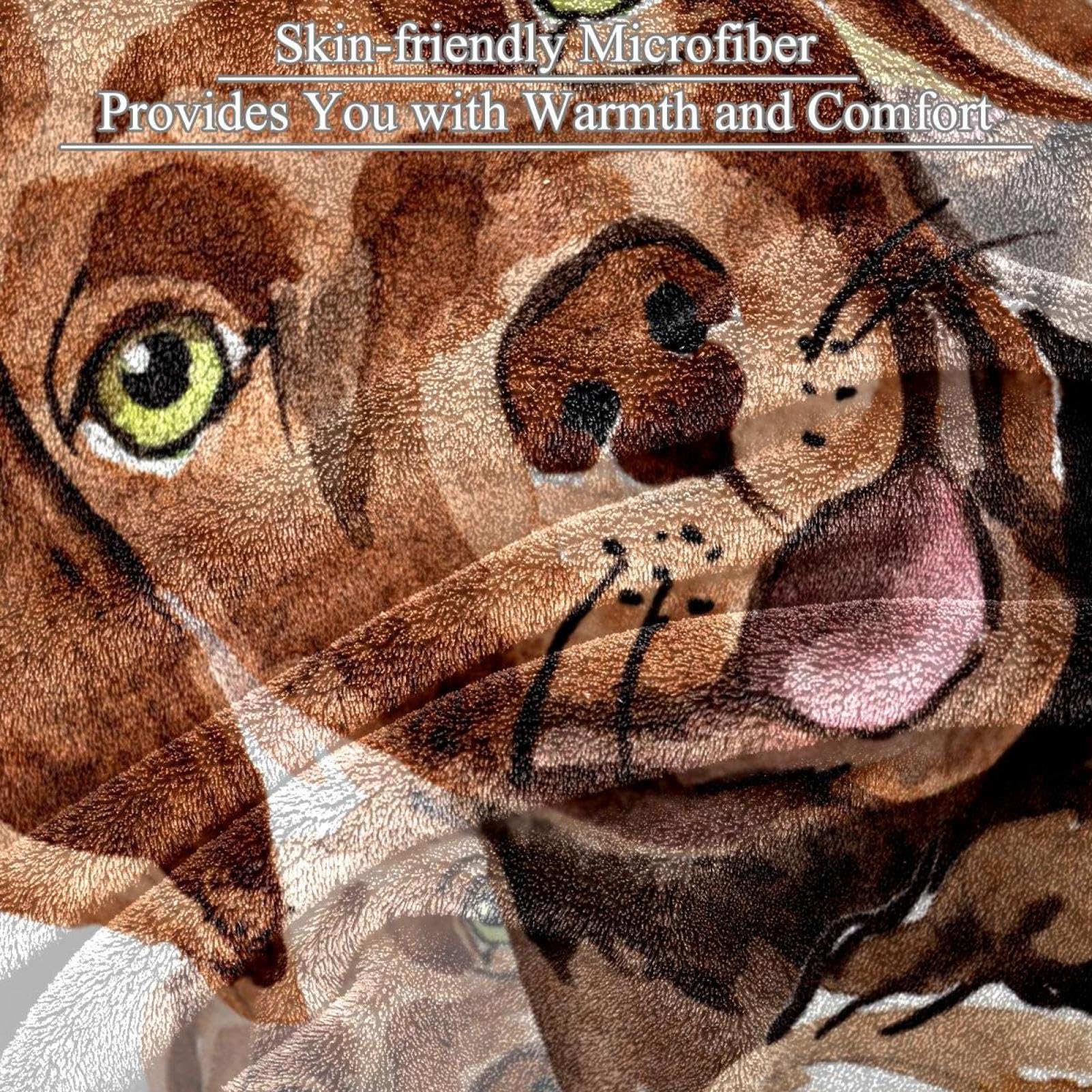Couverture Polaire Chiens Couverture De Canapé Couverture De Lit pour Chambre Salon Bureau 150×200cm