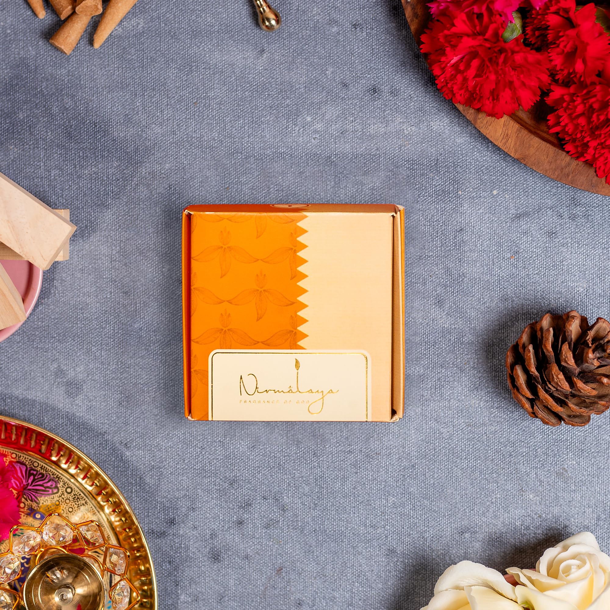 Luxury Sandalwood Incense Cones | Handmade & Organic | Made in India from Recycled Flowers | Charcoal-Free, Bamboo-Free | 40 Cones, 100g | for Spiritual Rituals, Yoga & Meditation