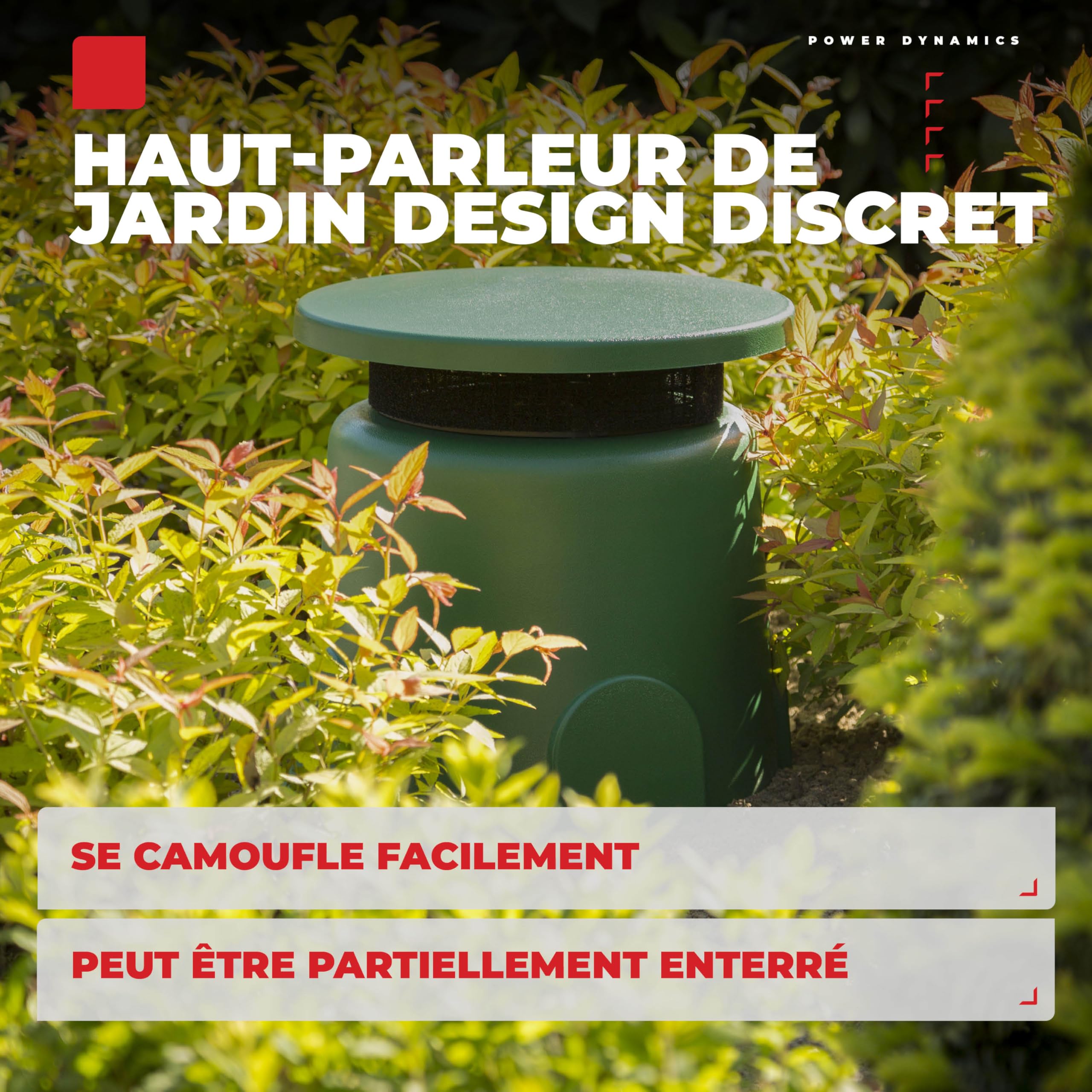 Power Dynamics GS640 - Enceinte Extérieure 100V 40W 6,5″ - Sonorisation Jardin, terrasse & Zones publiques, Installation discrète ou Semi-enterrée