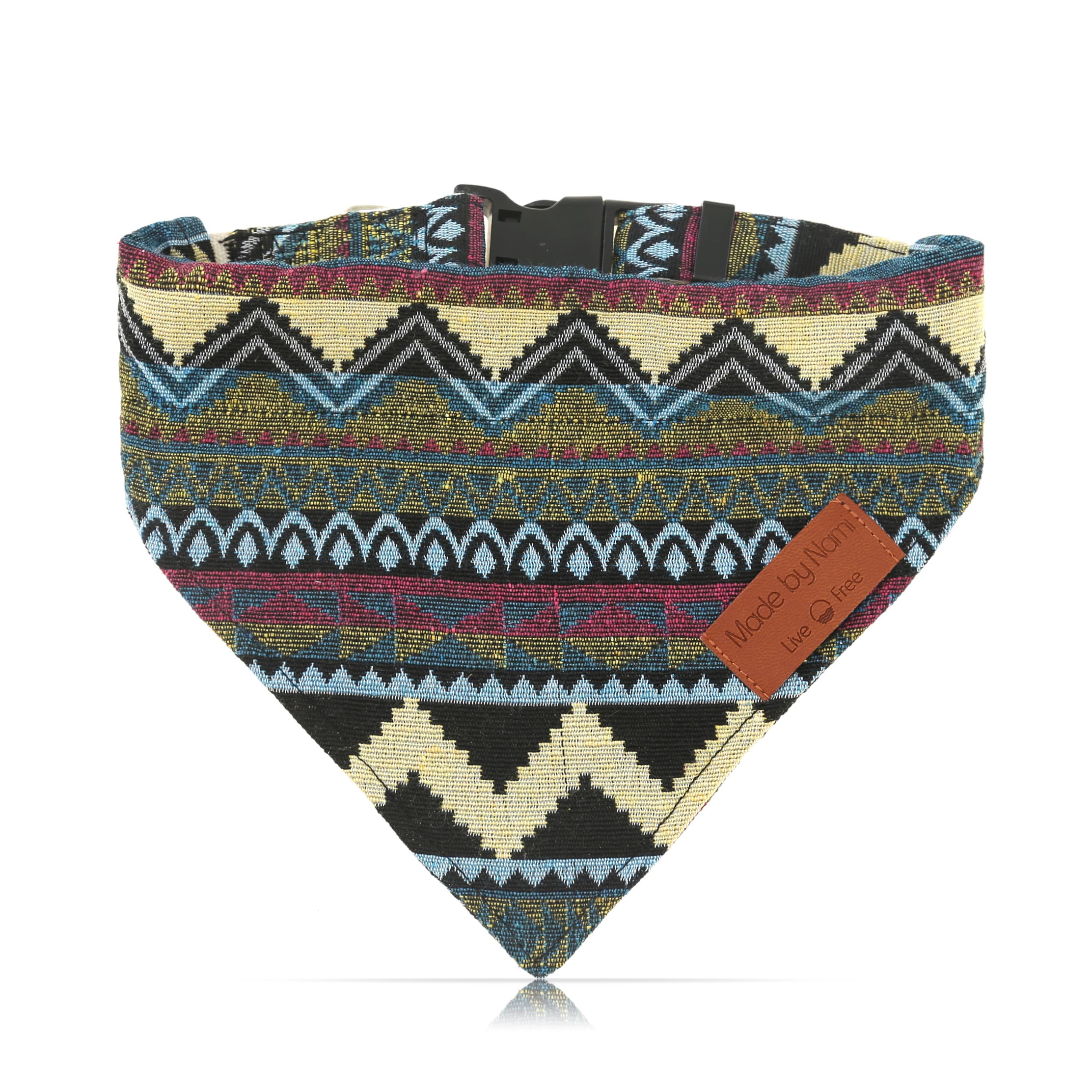 Made by Nami Boho Dog Bandana in Various Sizes for Small and Large Dogs (Blue, L)