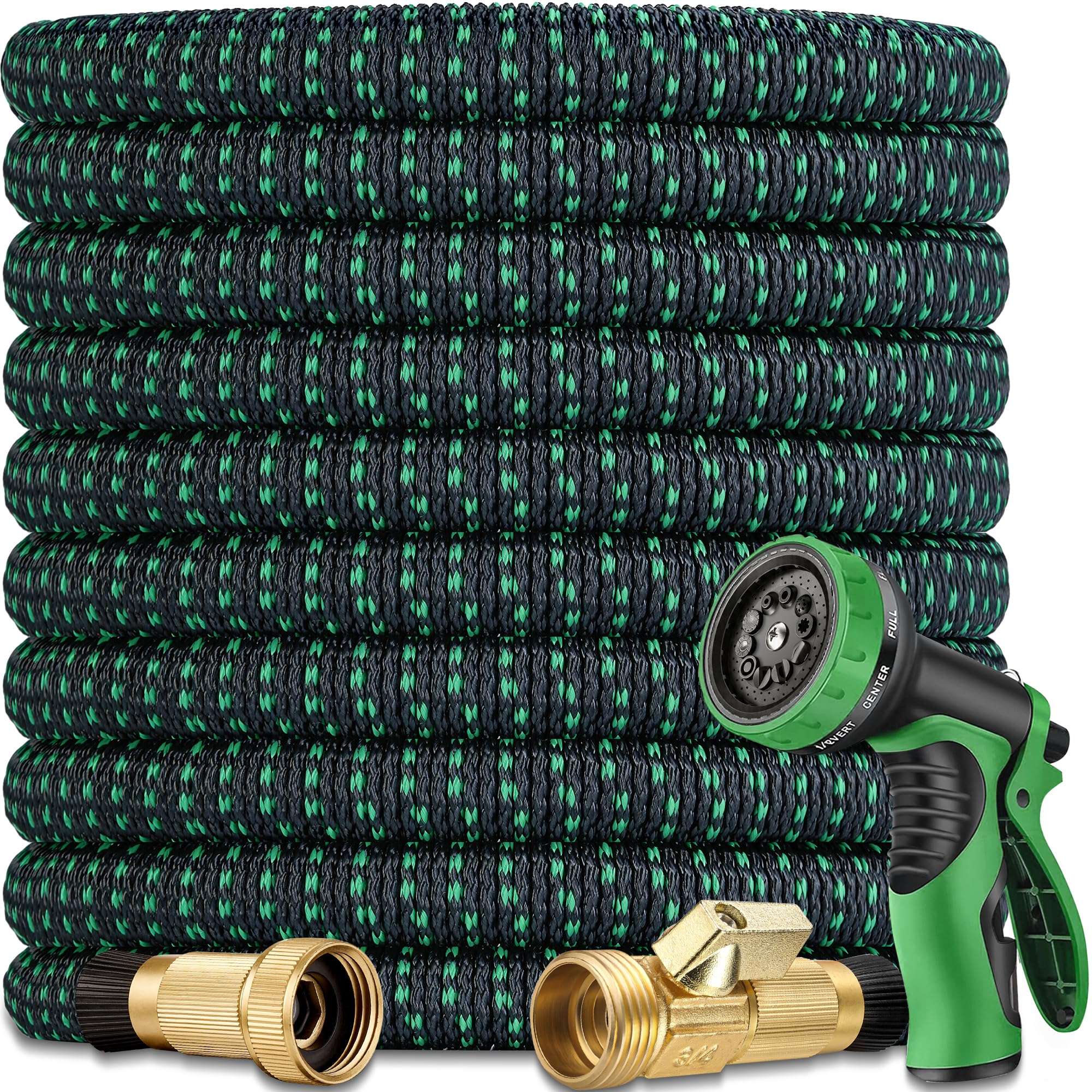Photo 1 of (used) YIRENWEE Expandable Garden Hose - 100ft, Black/Green