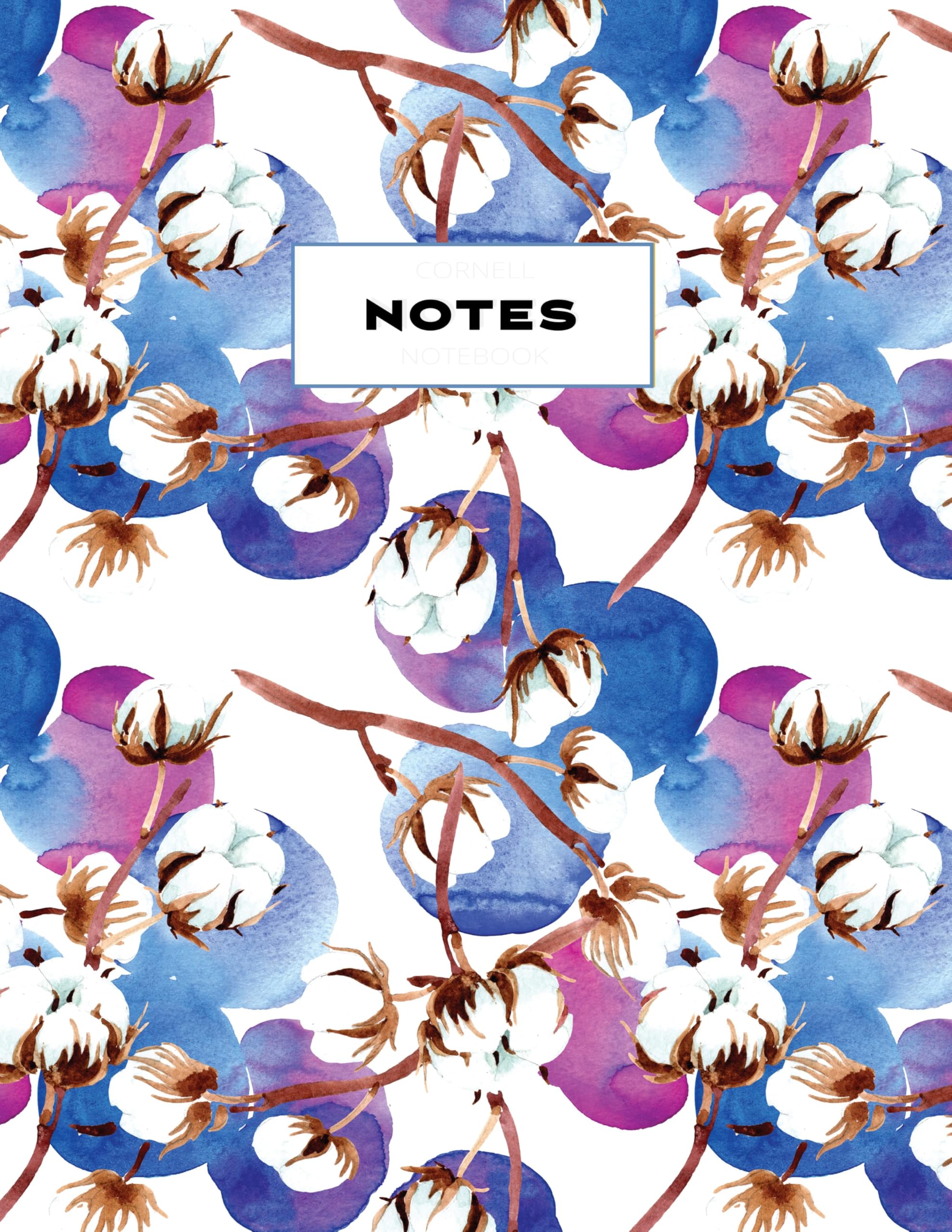 Cornell Notes Notebook: Note Taking with College Ruled Lines, Index and Numbered Pages, Floral Print