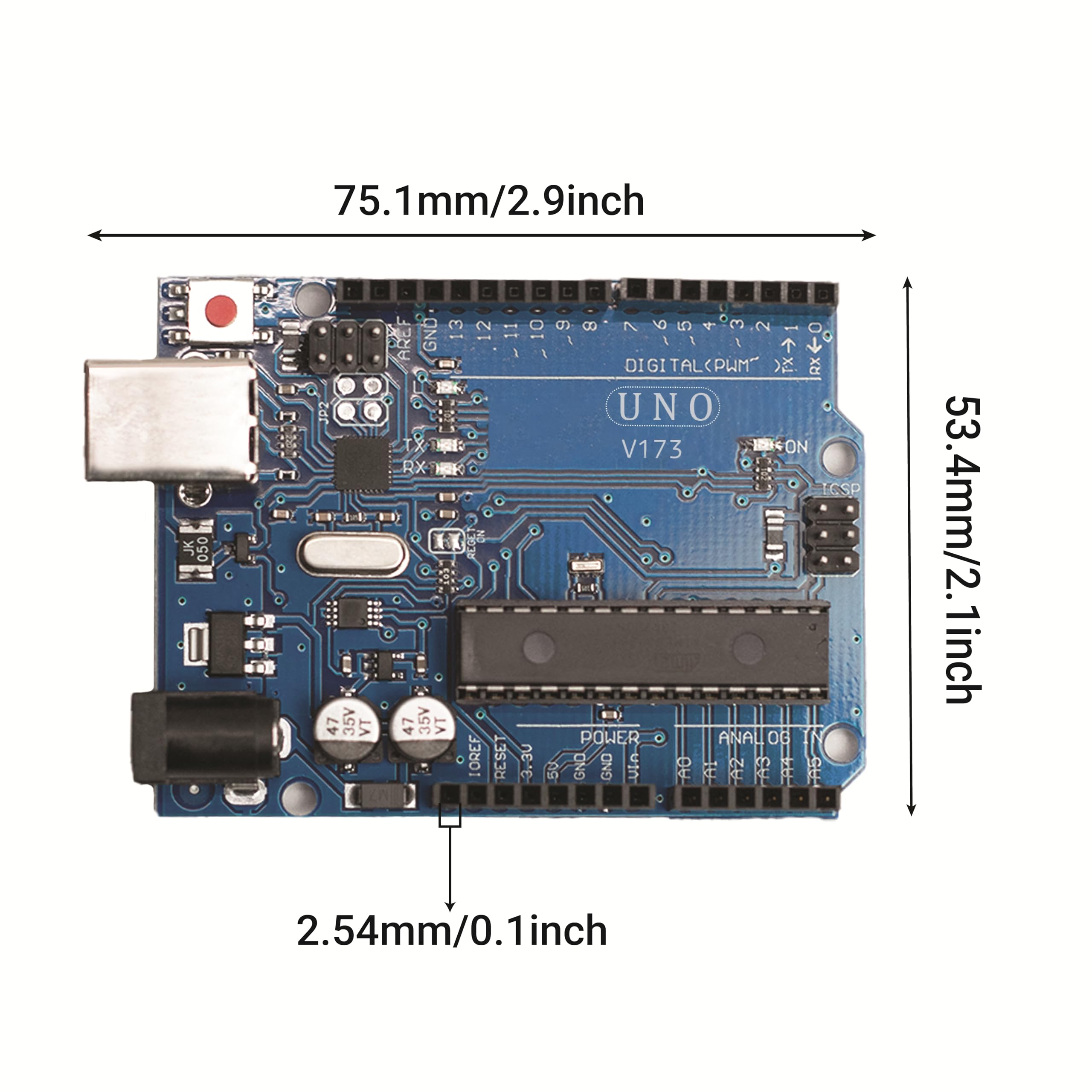 Cirkitronix Uno R3 Board Compatible with Arduino | USB Cable Included | ATmega328P Microcontroller | DIY Robotics, STEM Learning & Electronics Projects - Image 8 thumbnail