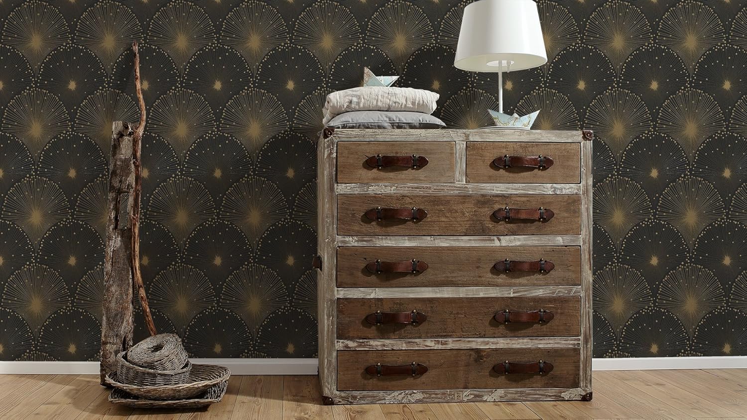 A.S. Création Spot 305531 30553-1 Non-Woven Wallpaper 10.05 m x 0.53 m Metallic Black Made in Germany