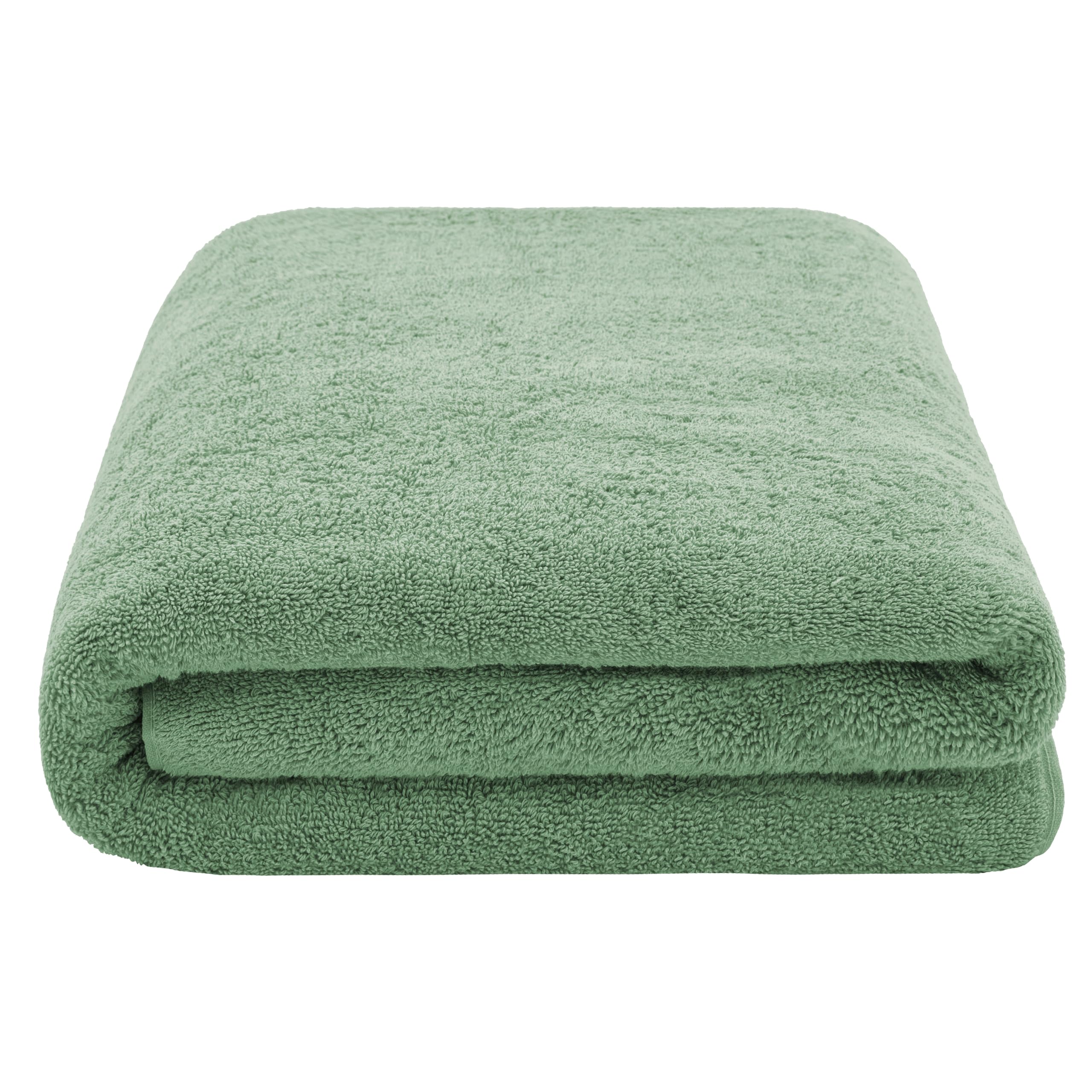Cotton Paradise Drap de Bain surdimensionné 100% Coton de 101 x 203 cm, Serviette de Bain Extra Large pour Salle de Bain et Piscine, Vert Sauge