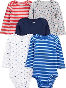 Carter's baby-boys 5-Pack Long-Sleeve BodysuitBodysuit