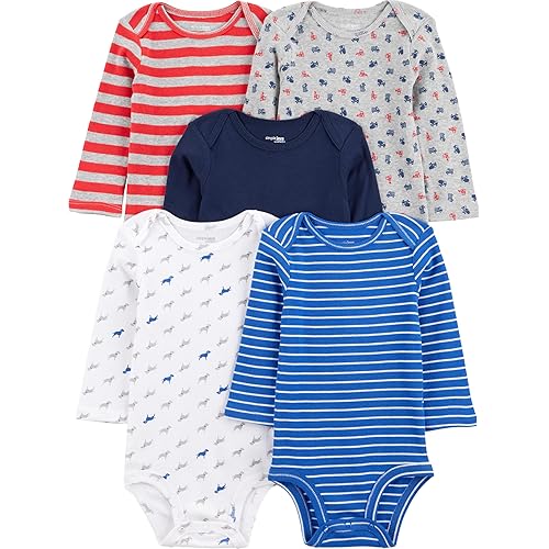 Simple Joys by Carter's Baby-Boys Long-Sleeve Bodysuit Pack of 5Bodysuit