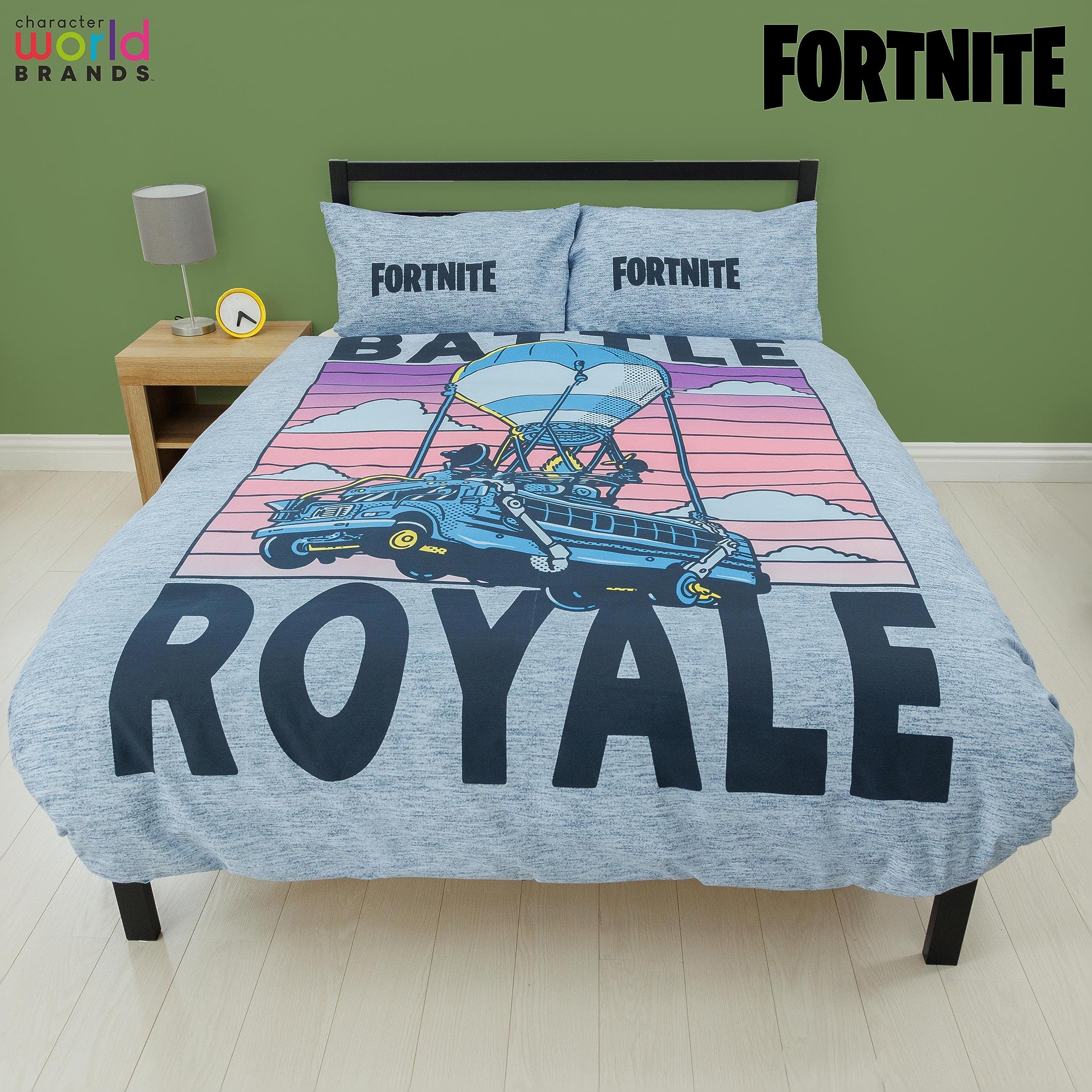 Character World Fortnite Officiële Eenpersoonsbed Dekbedovertrek Set Battle Royale Design Omkeerbaar 2 Zijdig Beddengoed Inclusief Bijpassende Kussensloop Eenpersoonsbed Set Polycotton