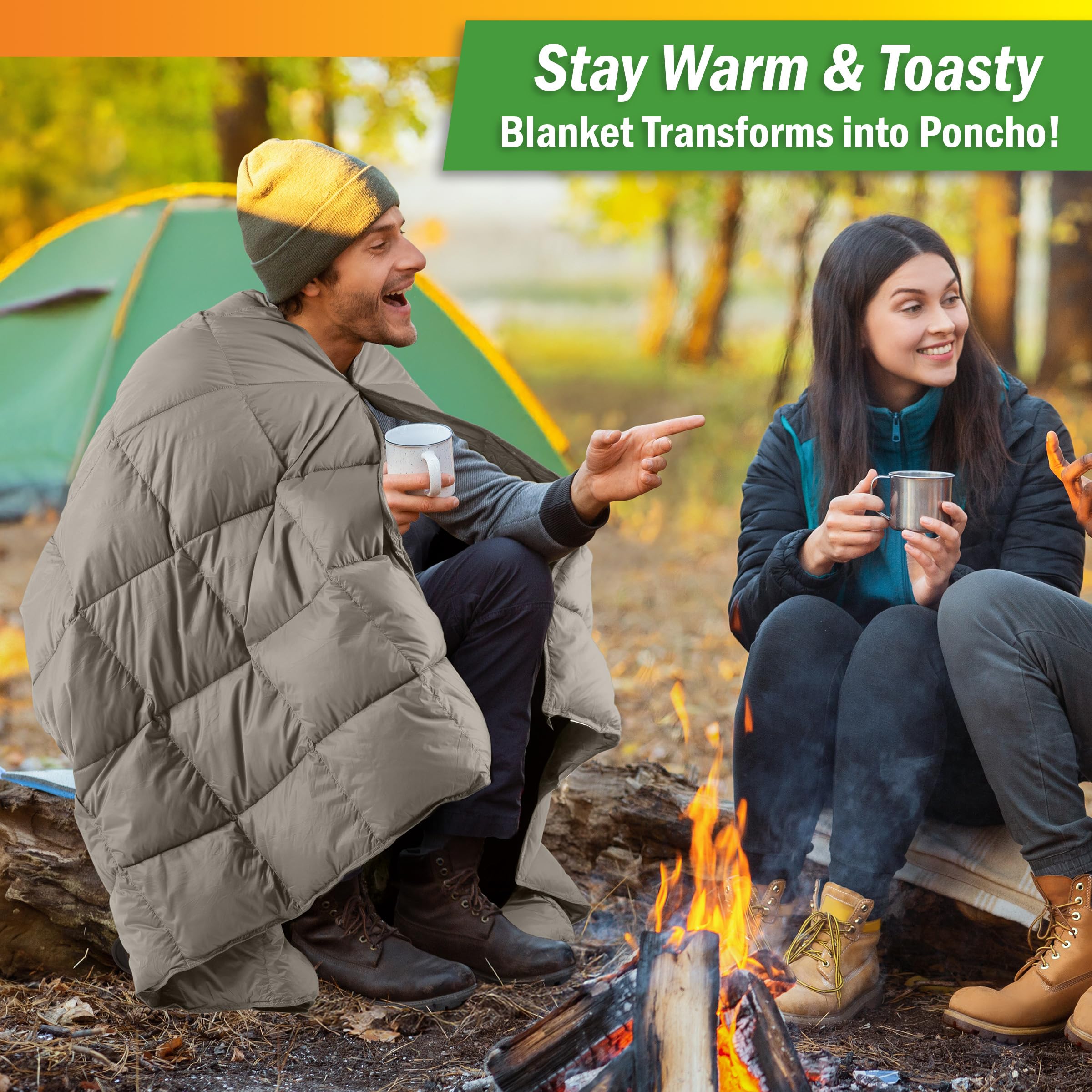 Amazon.com : Down Camping Blanket Packable 78x52” Ultralight