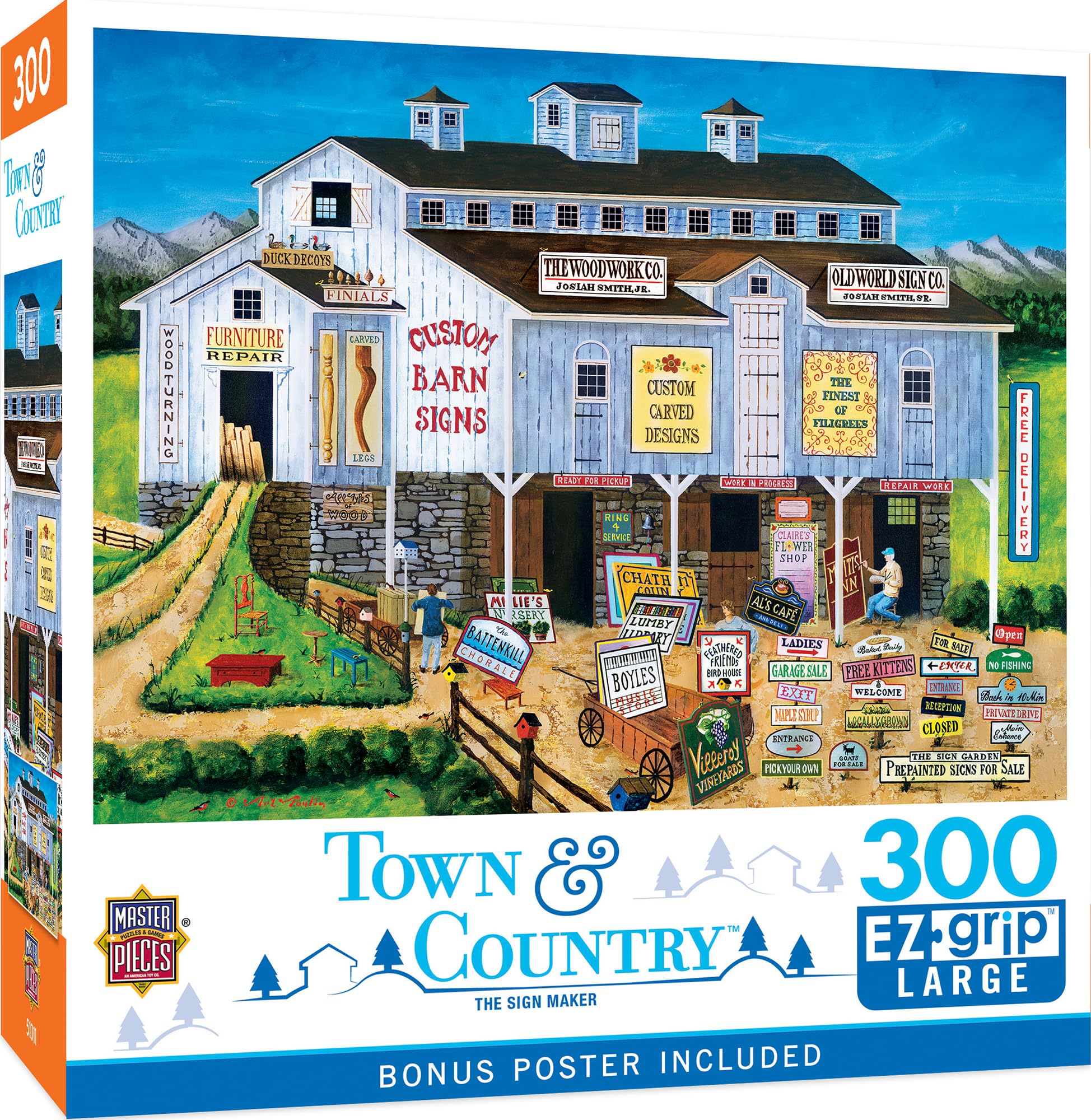 MasterPieces 300 Piece EZ Grip Jigsaw Puzzle - The Sign Maker - 18"x24"