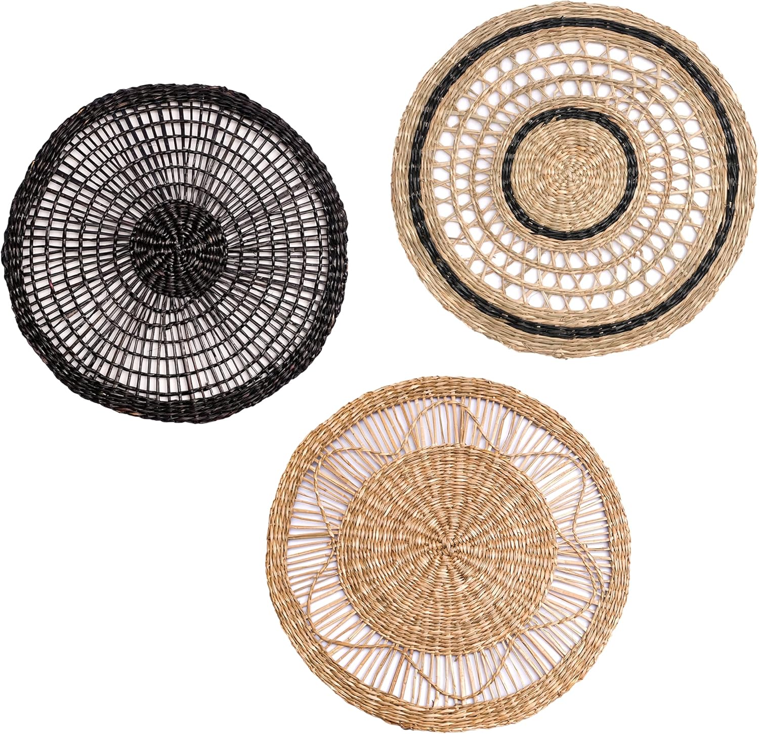 Buy ChicnChill Boho Wall Basket Set 3 of African Baskets for Wall from Natural Bamboo Fibre