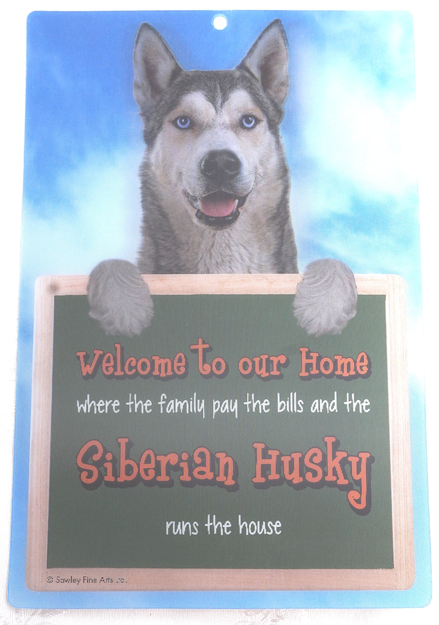 3D SIBERIAN HUSKY DOG WELCOME SIGN STUNNING EYE CATCHING 23CM X 15CM DURABLE SIGN
