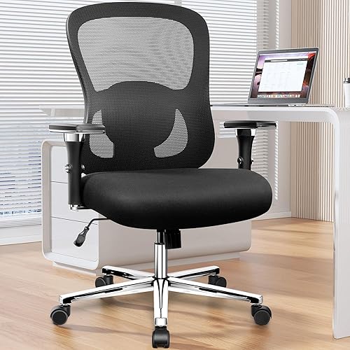 Miniatura 2 de Silla de oficina grande y alta, 500 libras, silla de escritorio ergonómica de malla resistente para personas pesadas, silla de computadora con