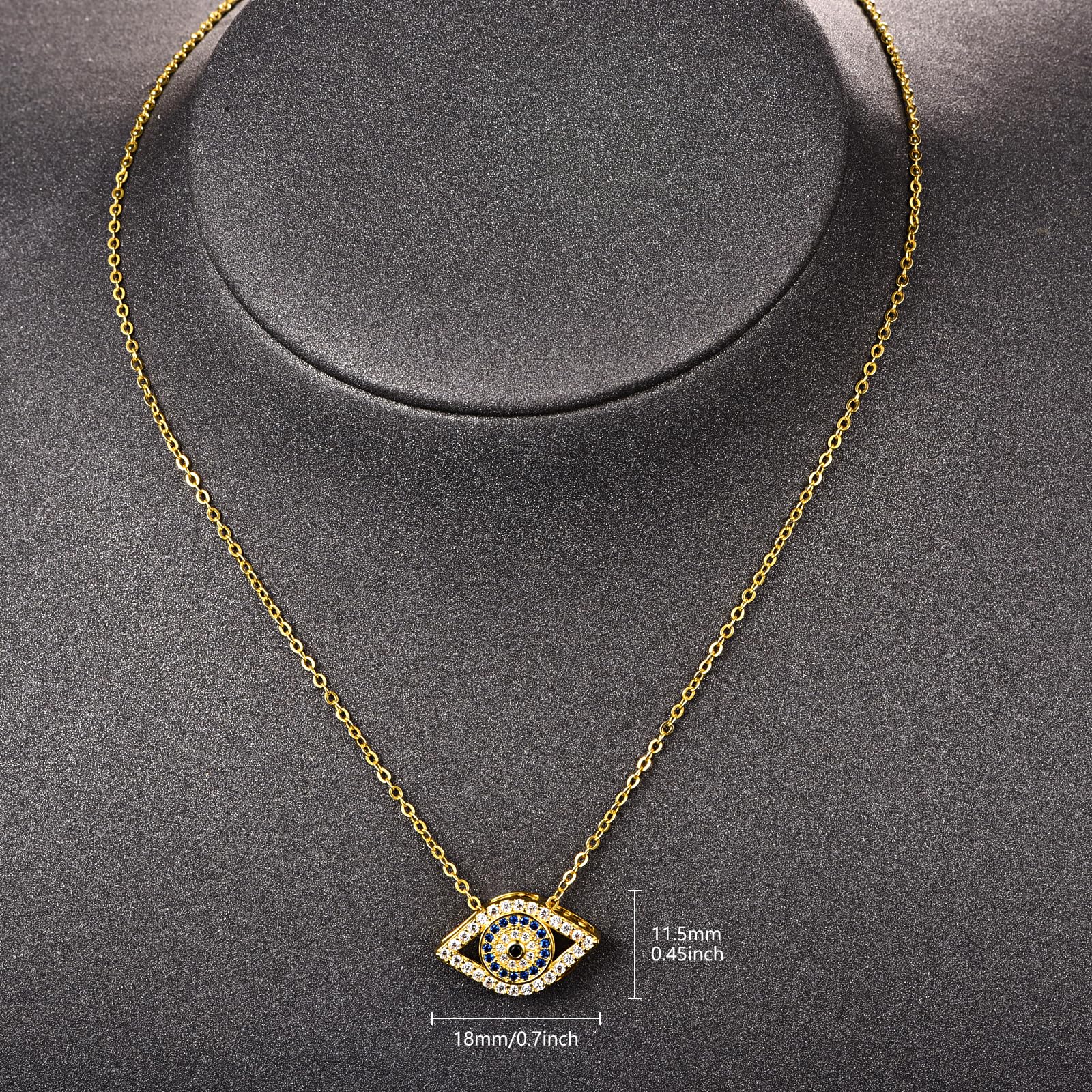AENEAS Collar de mal de ojo para mujer, collar de plata de ley chapado en oro, joyería de moda Ojo Turco, regalos para mujeres y esposas